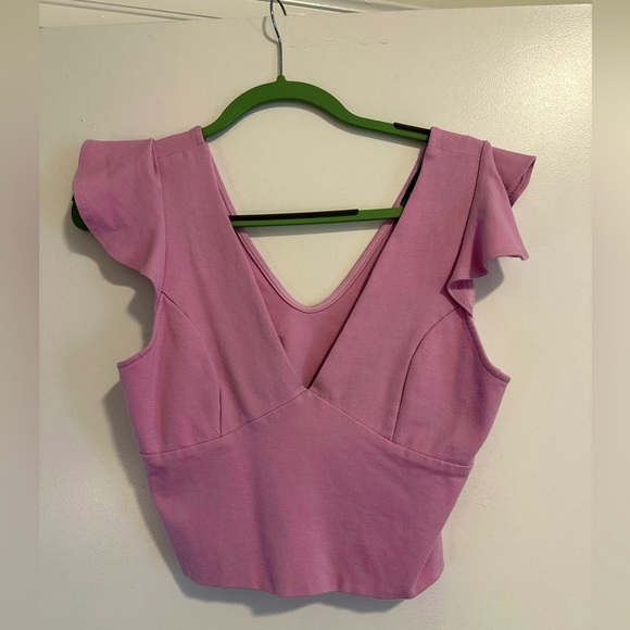 Lulus Pink Ruffle Blouse - Picture 1 of 3
